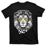 Autism Awareness Puzzle Sunglasses Lion T-Shirt