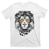 Autism Awareness Puzzle Sunglasses Lion T-Shirt