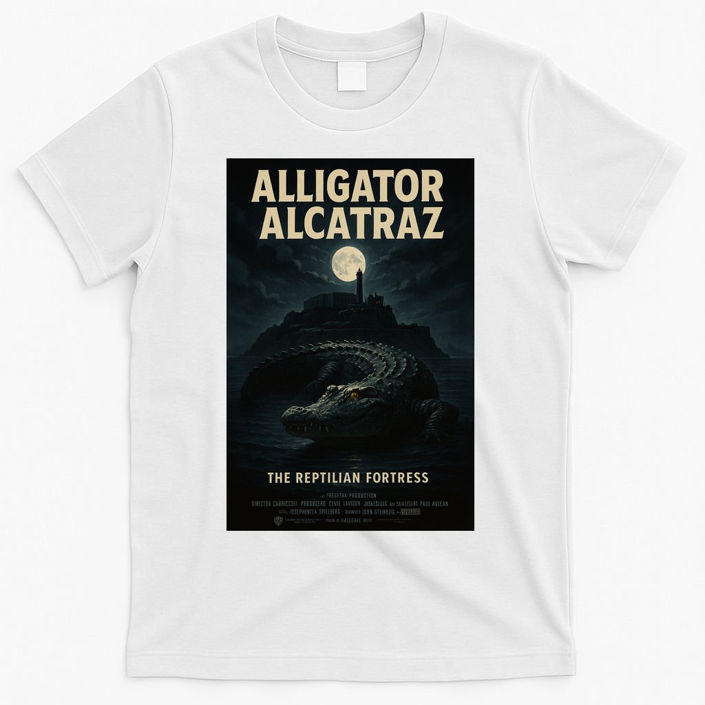 Alligator Alcatraz The Reptilian Fortress Movie Poster T-Shirt
