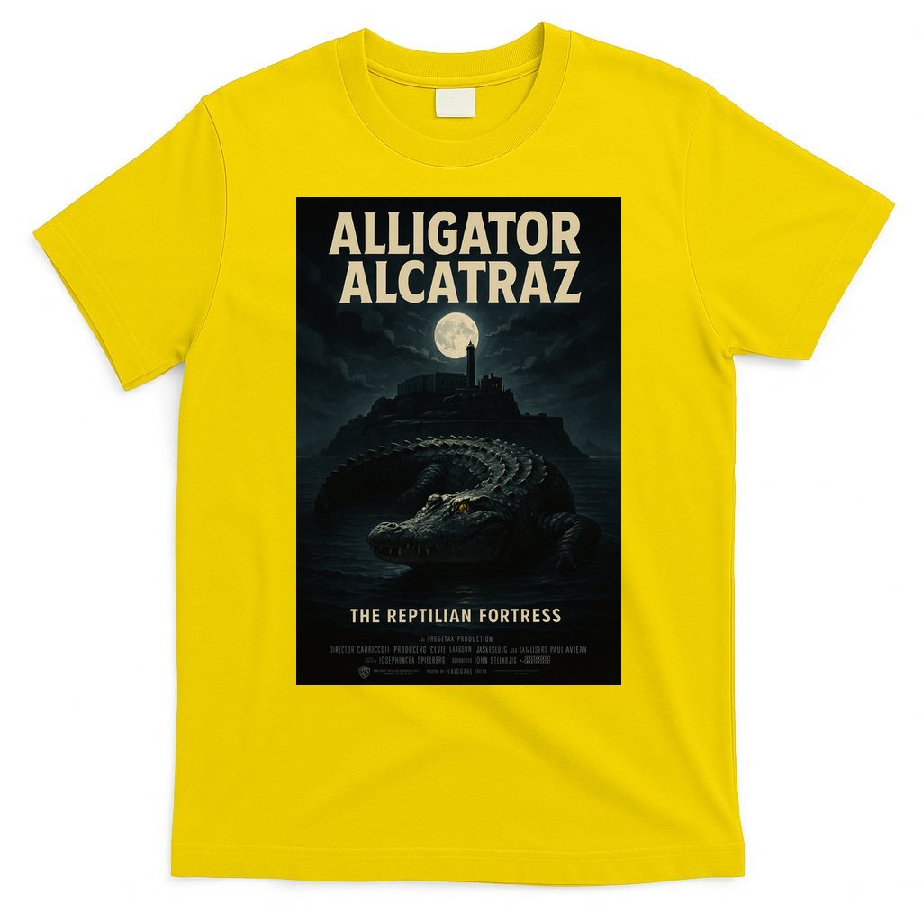 Alligator Alcatraz The Reptilian Fortress Movie Poster T-Shirt