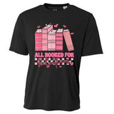 All Booked For Valentines Day Teachers Book Lovers Librarian Cooling Performance Crew T-Shirt