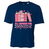 All Booked For Valentines Day Teachers Book Lovers Librarian Cooling Performance Crew T-Shirt