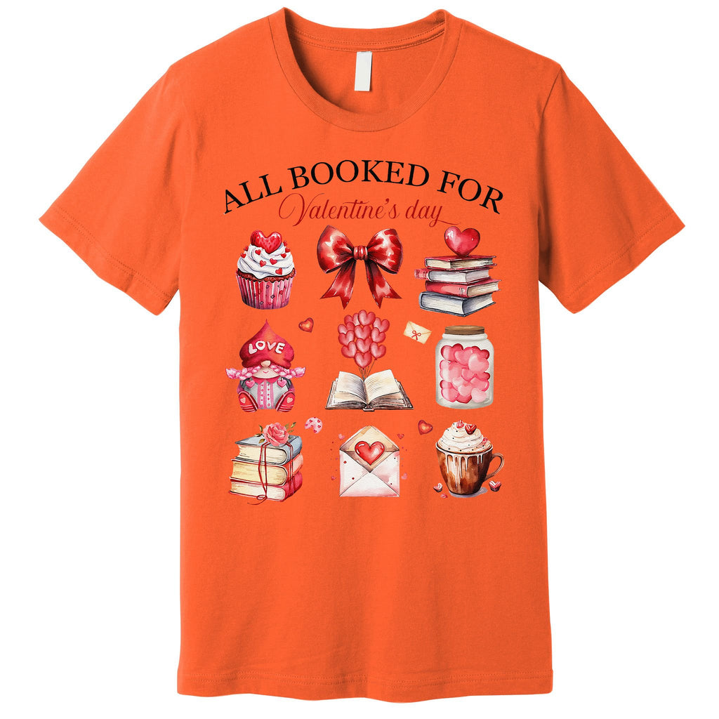 All Booked For ValentineS Day Coquette Bow Teacher Bookworm Premium T-Shirt