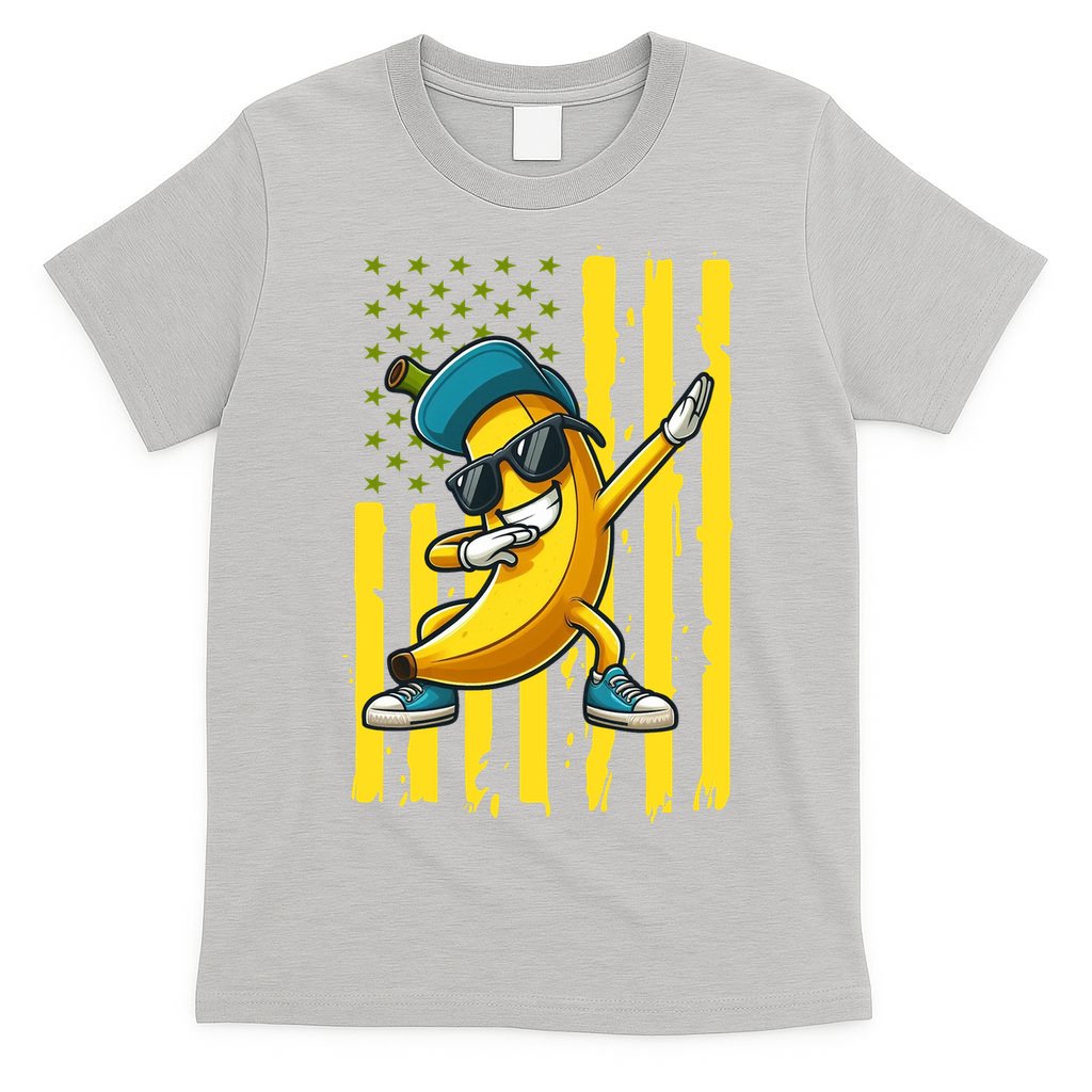 American Banana Retro USA Flag Dabbing Bananas T-Shirt