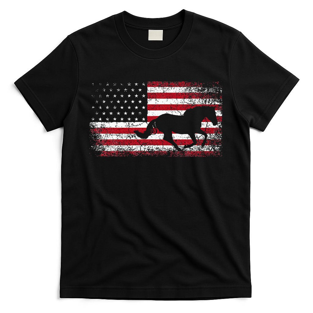 American Flag 4th Of July Horse Patriotic T-Shirt