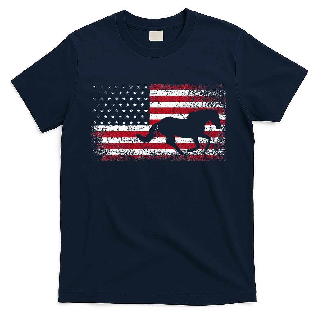 American Flag 4th Of July Horse Patriotic T-Shirt