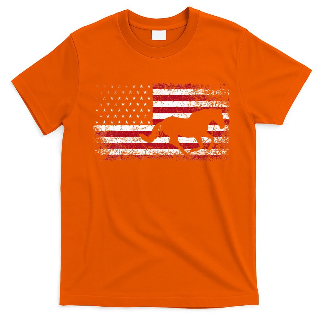 American Flag 4th Of July Horse Patriotic T-Shirt