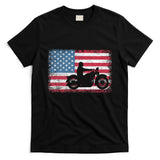 American Flag Biker Motorcycle Usa Flag 4th Of July T-Shirt