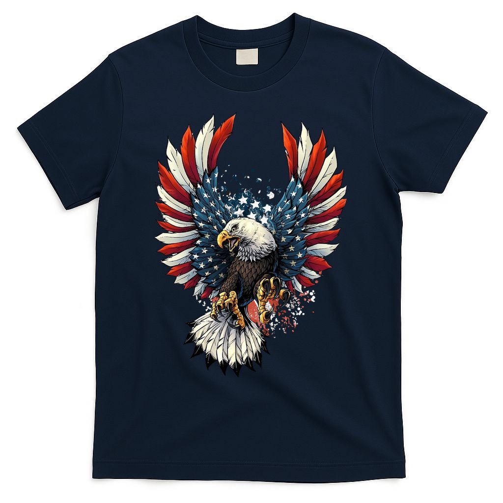 American Flag Bald Eagle 4th Of July USA Patriotic T-Shirt