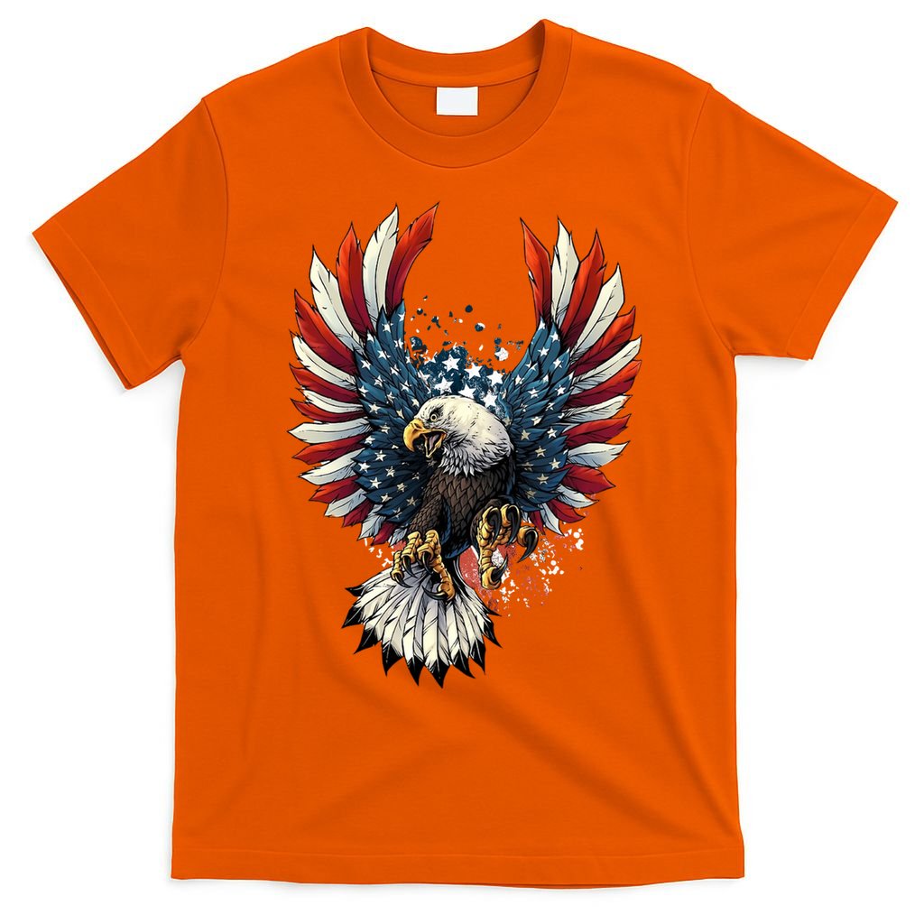 American Flag Bald Eagle 4th Of July USA Patriotic T-Shirt