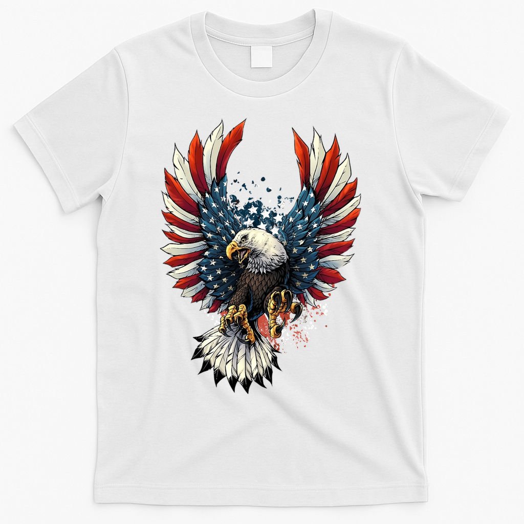 American Flag Bald Eagle 4th Of July USA Patriotic T-Shirt