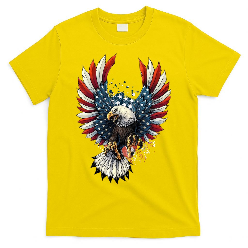 American Flag Bald Eagle 4th Of July USA Patriotic T-Shirt