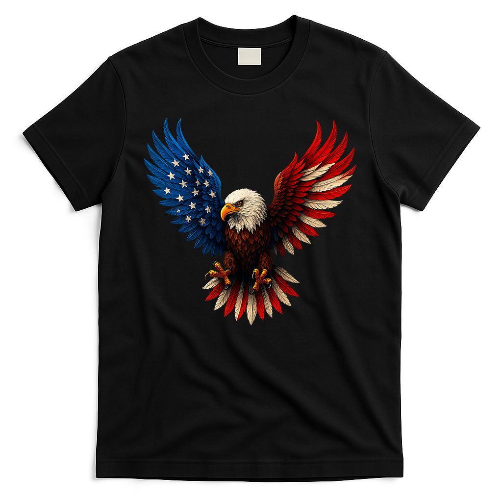 American Flag Bald Eagle Patriotic Eagle 4th Of July USA  T-Shirt
