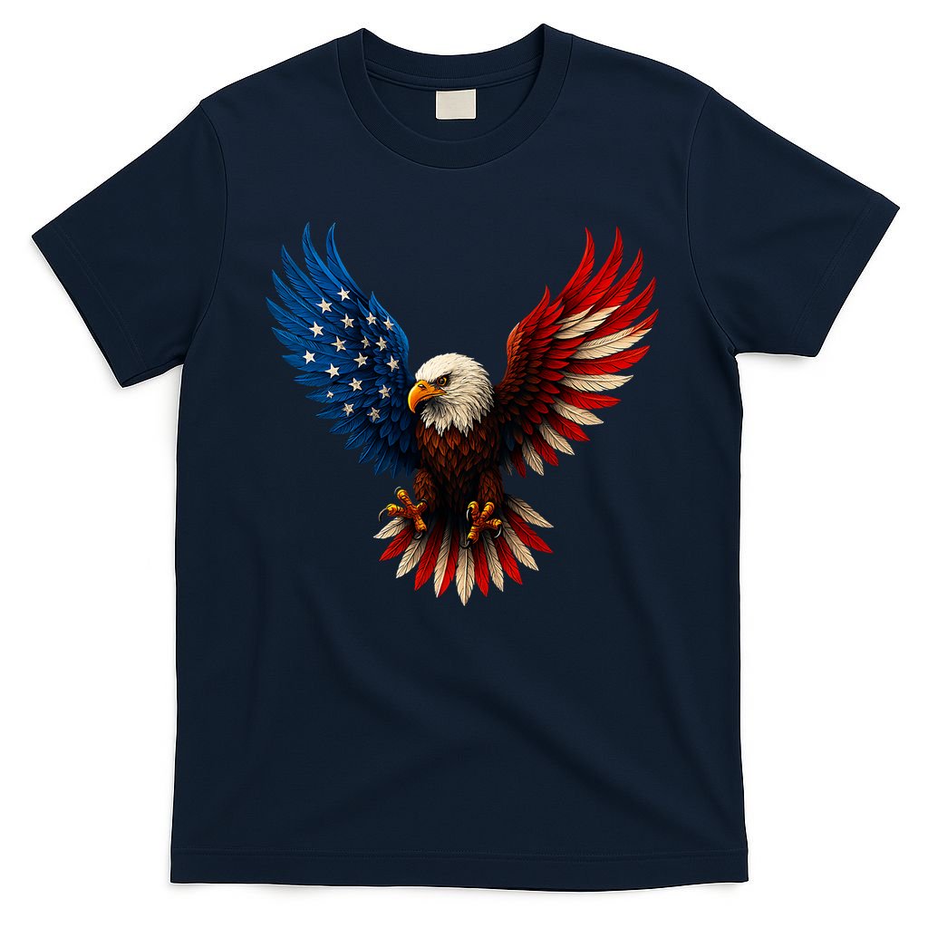 American Flag Bald Eagle Patriotic Eagle 4th Of July USA  T-Shirt