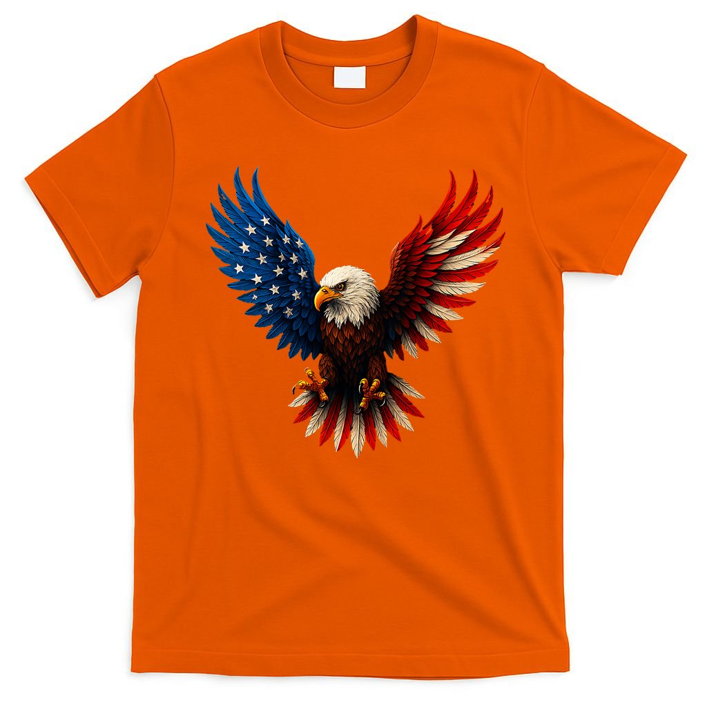 American Flag Bald Eagle Patriotic Eagle 4th Of July USA  T-Shirt