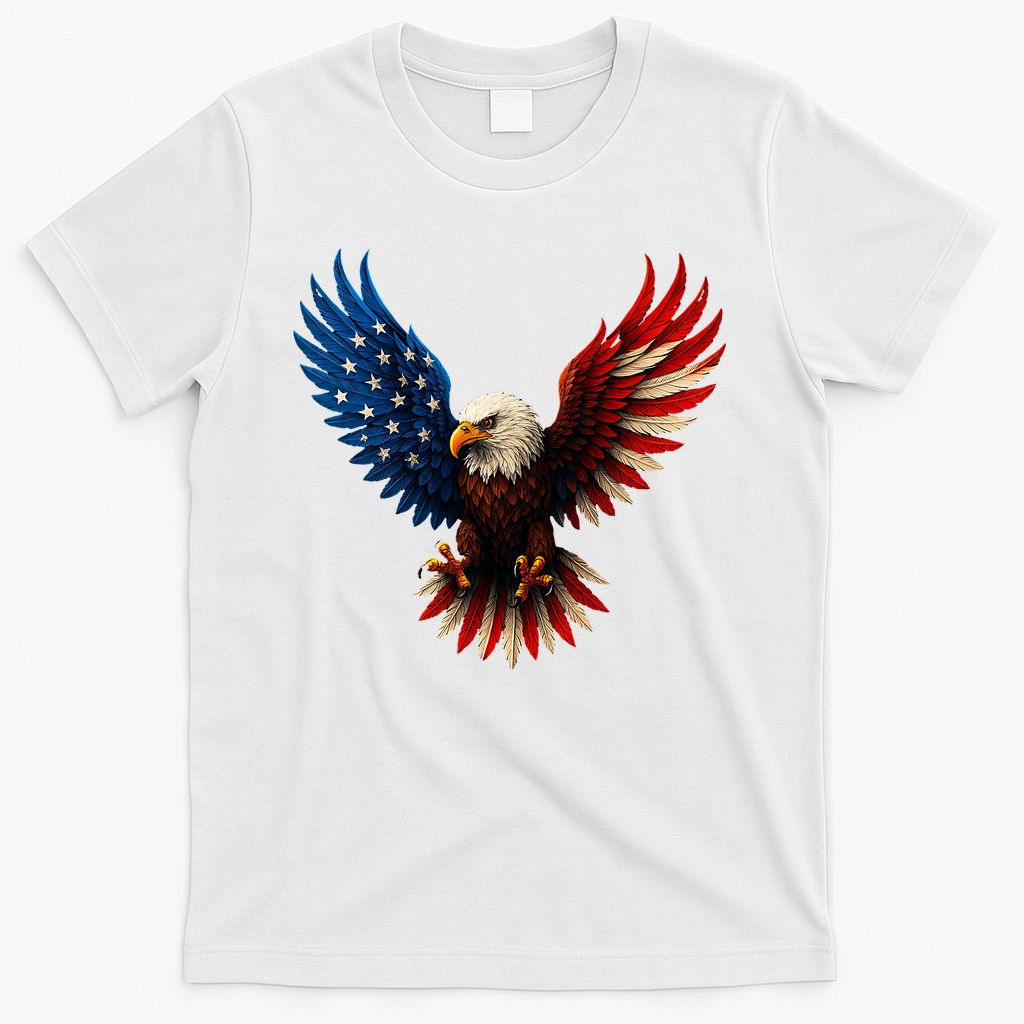 American Flag Bald Eagle Patriotic Eagle 4th Of July USA  T-Shirt