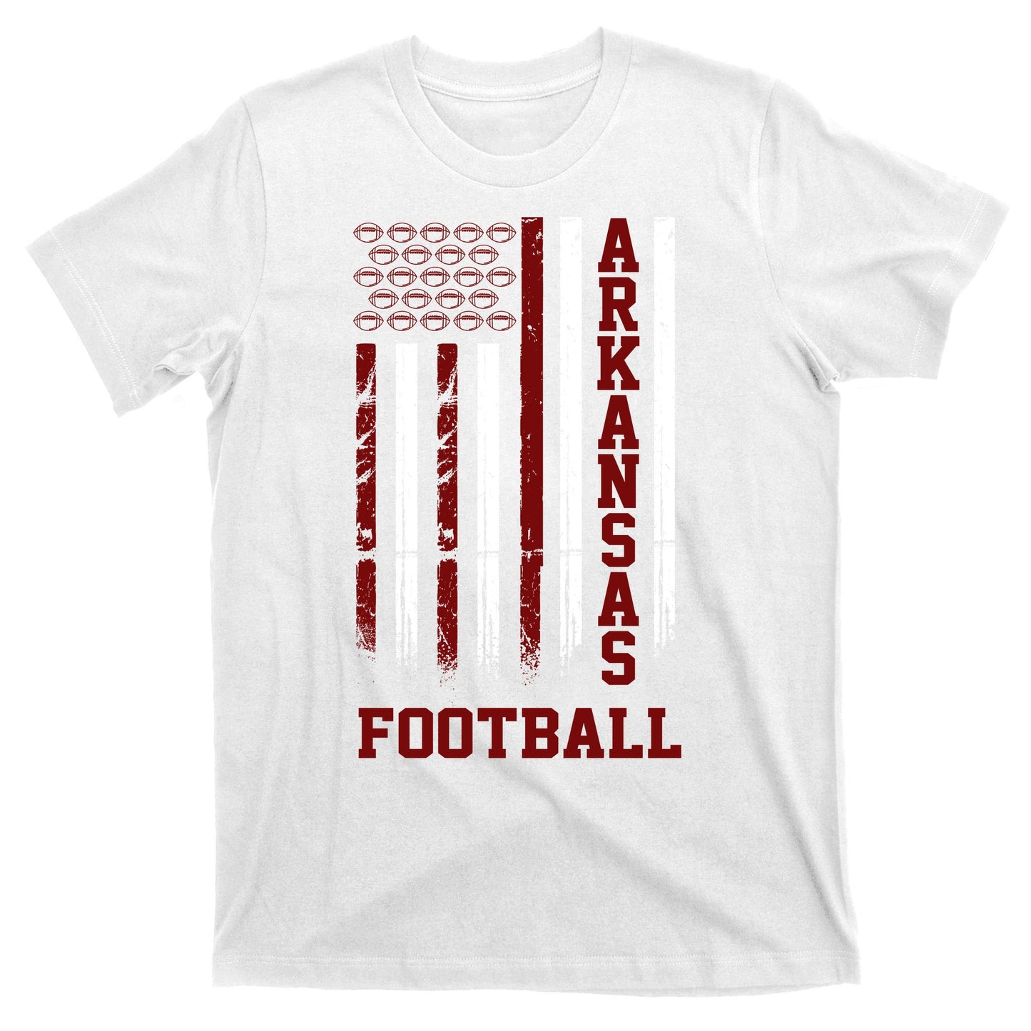 Arkansas Football Fan American Flag T-Shirt