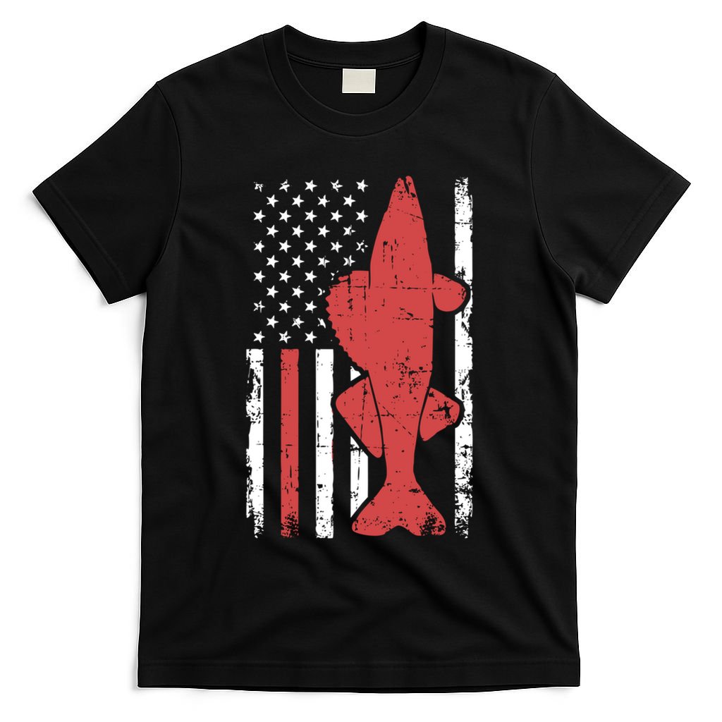American Flag Fishing Bass Pro Fish 4th Of July Cool Gift T-Shirt