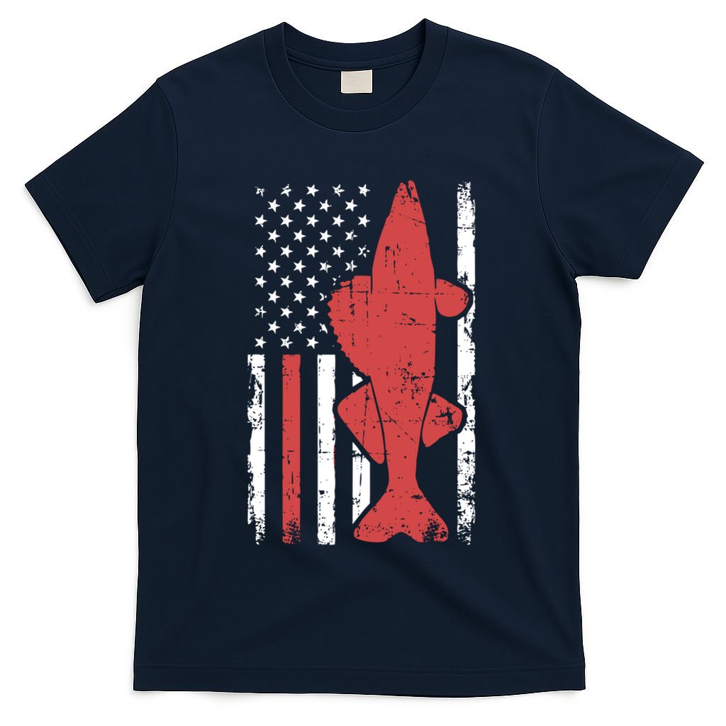 American Flag Fishing Bass Pro Fish 4th Of July Cool Gift T-Shirt