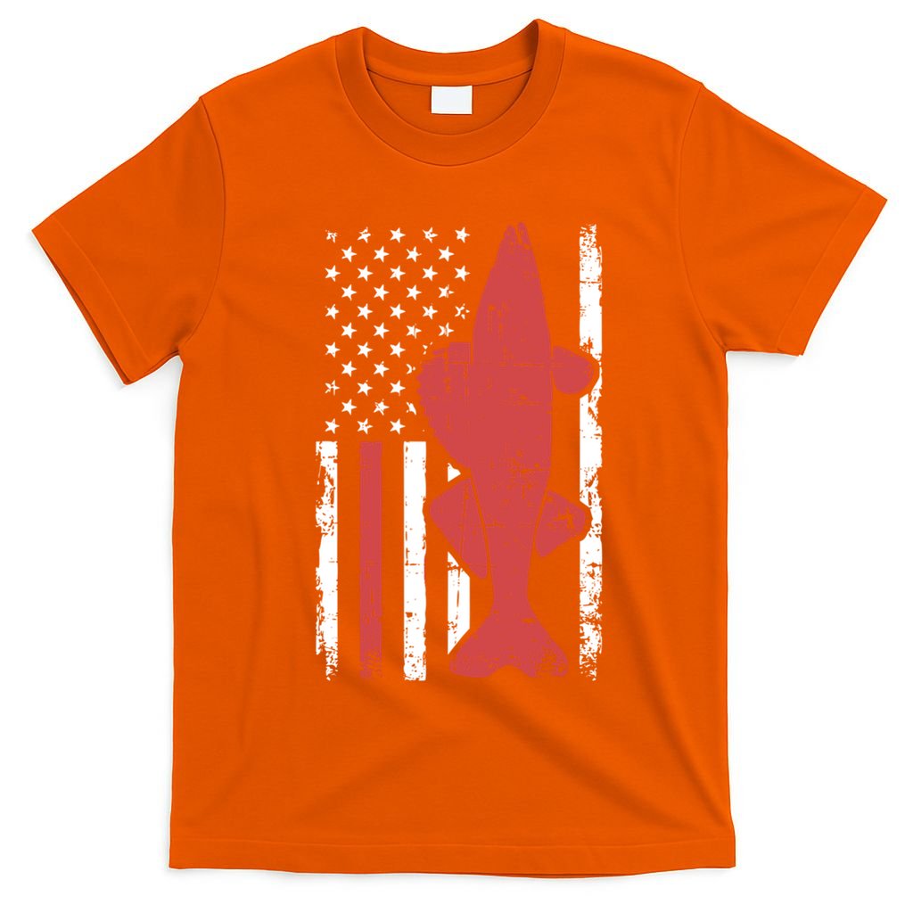 American Flag Fishing Bass Pro Fish 4th Of July Cool Gift T-Shirt