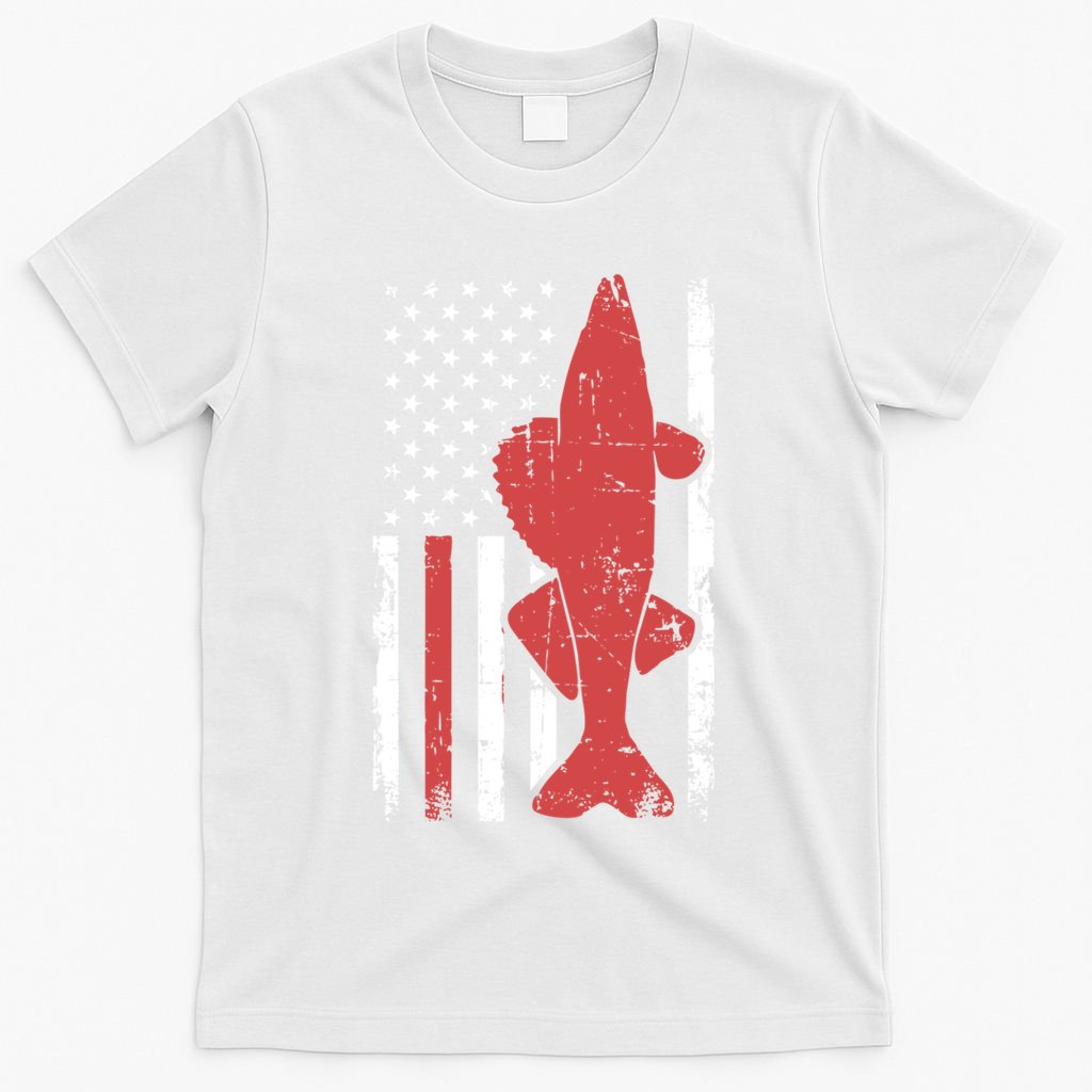 American Flag Fishing Bass Pro Fish 4th Of July Cool Gift T-Shirt