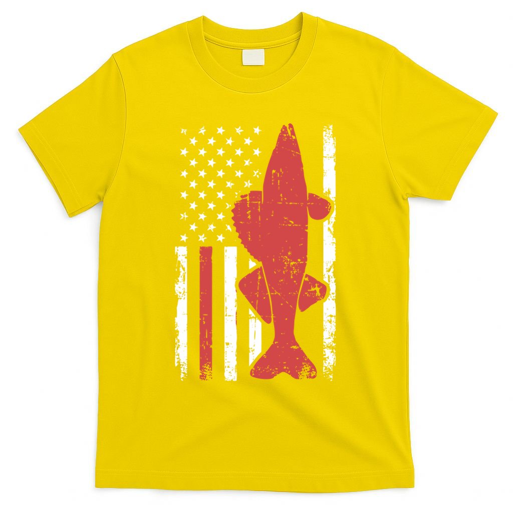 American Flag Fishing Bass Pro Fish 4th Of July Cool Gift T-Shirt