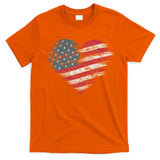 American Flag Heart Women Patriotic 4th Of July Usa Gift T-Shirt