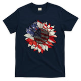 American Flag Sunflower 4th Of July T-Shirt