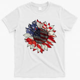 American Flag Sunflower 4th Of July T-Shirt