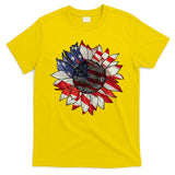 American Flag Sunflower 4th Of July T-Shirt
