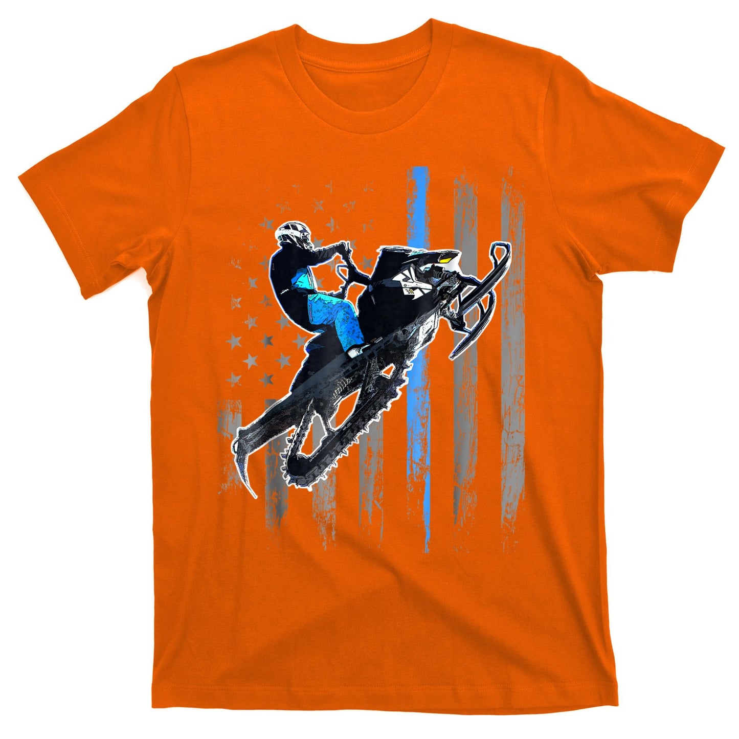 American Flag Snowmobile Shirt Men Snowmobile Riding Gift T-Shirt