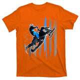 American Flag Snowmobile Shirt Men Snowmobile Riding Gift T-Shirt
