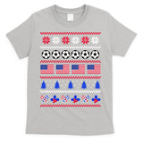 American Flag Soccer Ugly Christmas Sweater America USA T-Shirt