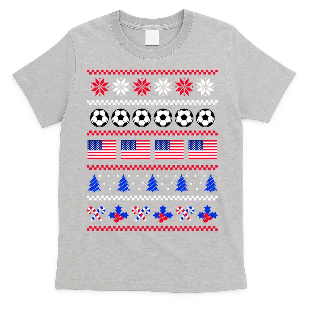 American Flag Soccer Ugly Christmas Sweater America USA T-Shirt