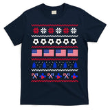 American Flag Soccer Ugly Christmas Sweater America USA T-Shirt
