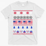 American Flag Soccer Ugly Christmas Sweater America USA T-Shirt
