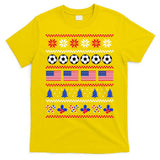 American Flag Soccer Ugly Christmas Sweater America USA T-Shirt