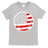 American Flag Smile Vintage Face T-Shirt