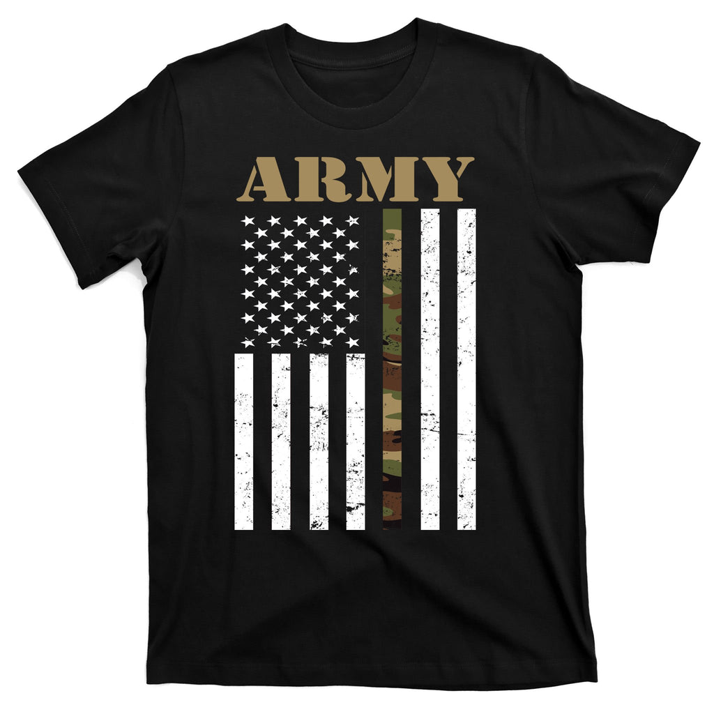 Army Flag Thin Camo Line T-Shirt