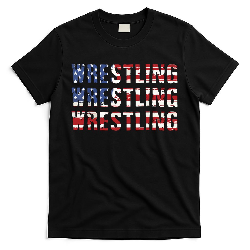 American Flag Wrestling USA Flag Wrestling T-Shirt