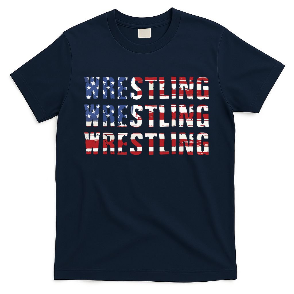 American Flag Wrestling USA Flag Wrestling T-Shirt