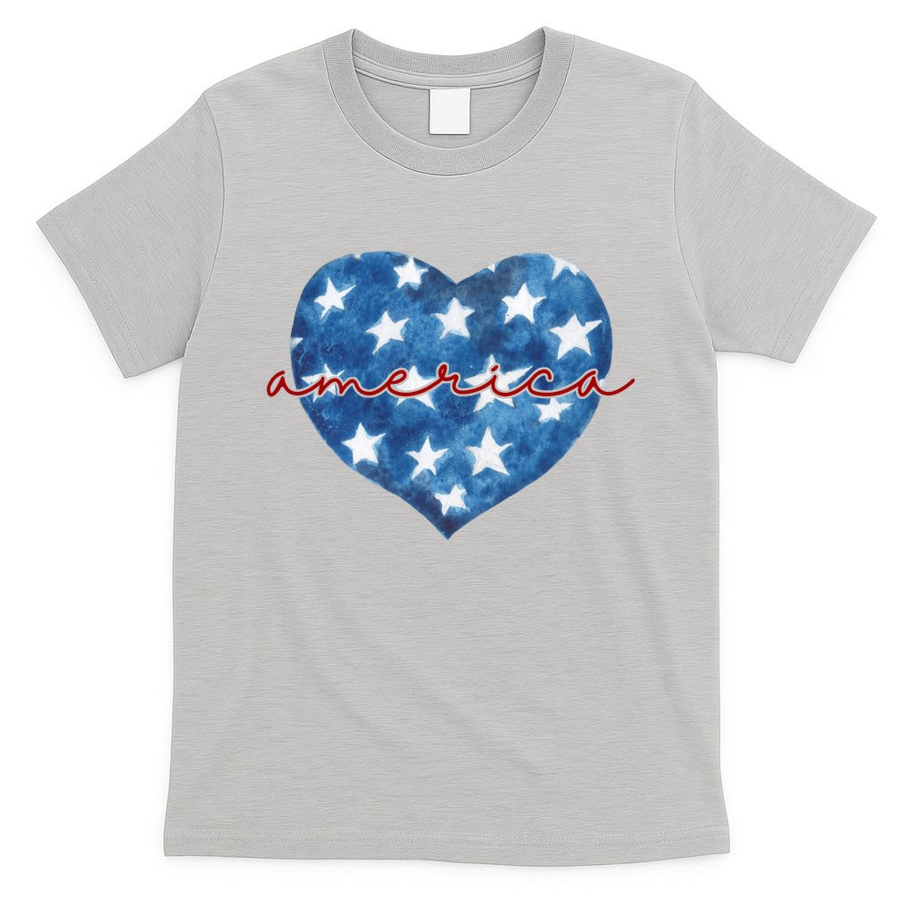 America Heart 4th Of July Cute Festive T-Shirt