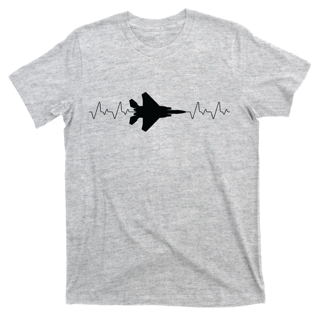 Airplane Pilot Air force Heartbeat T-Shirt