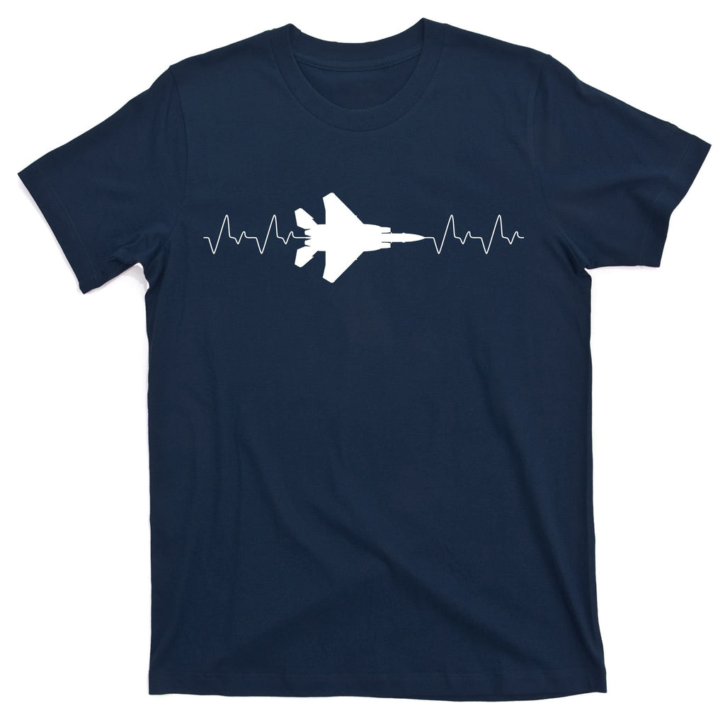 Airplane Pilot Air force Heartbeat T-Shirt