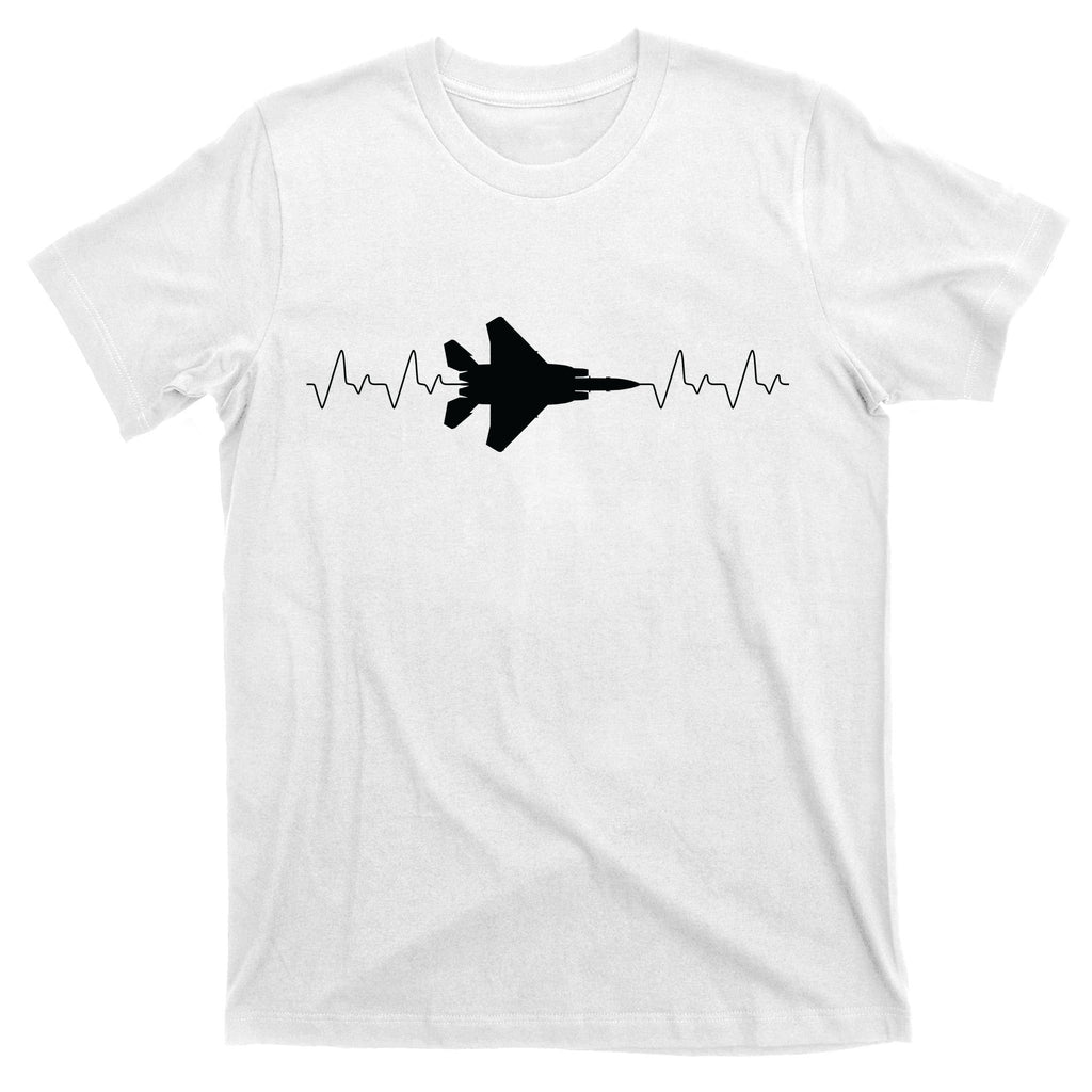 Airplane Pilot Air force Heartbeat T-Shirt