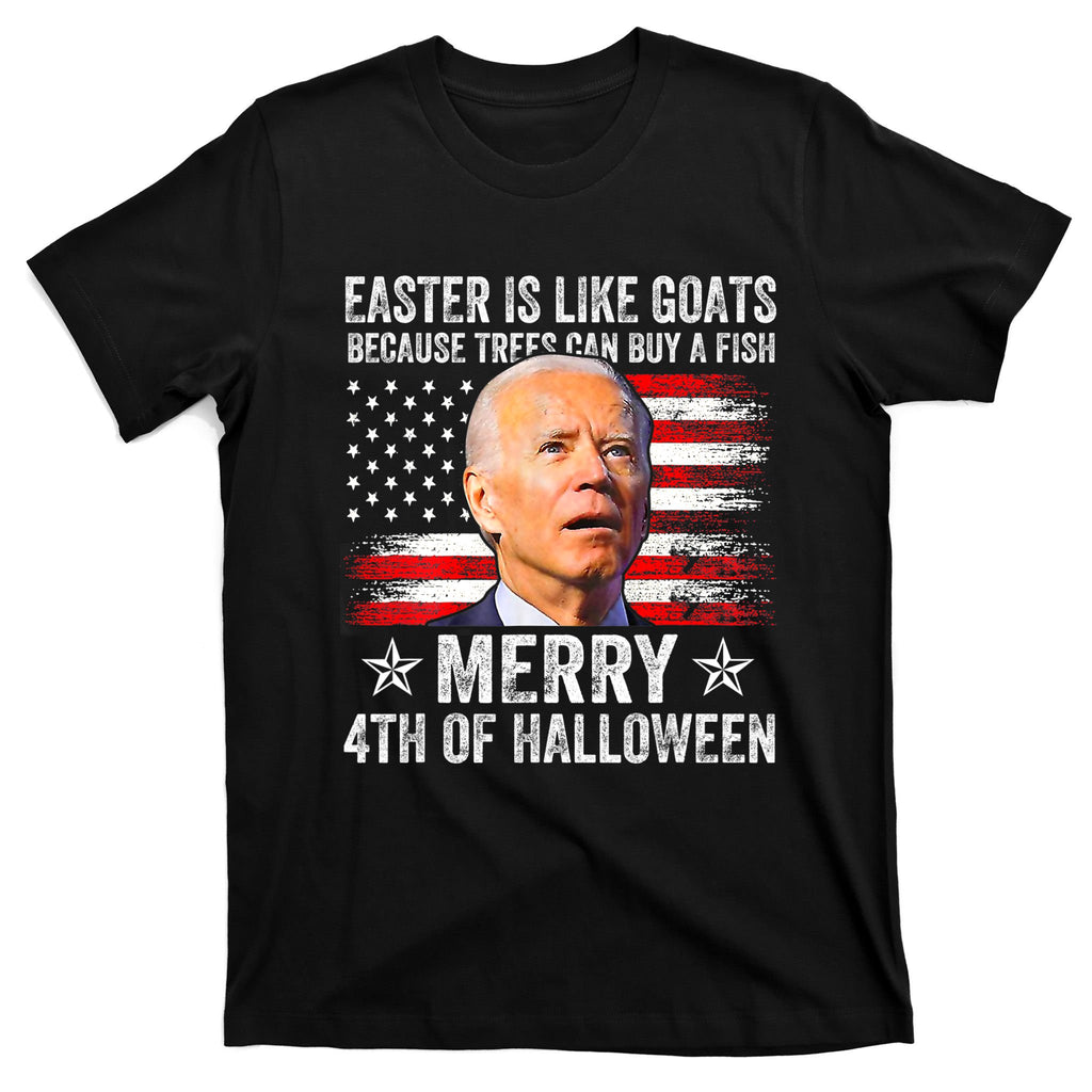 Anti Joe Biden Merry 4th Of Halloween 4th Of July T-Shirt