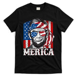 Abraham Lincoln Merica 4th Of July Shirt Men American Flag T-Shirt