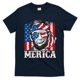 Abraham Lincoln Merica 4th Of July Shirt Men American Flag T-Shirt
