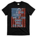 American Life Patriotic USA Flag Camo Camping Bonfires Country Music T-Shirt