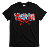 American Mama Coquette Bow Preppy 4th Of July 1776 USA Mom T-Shirt